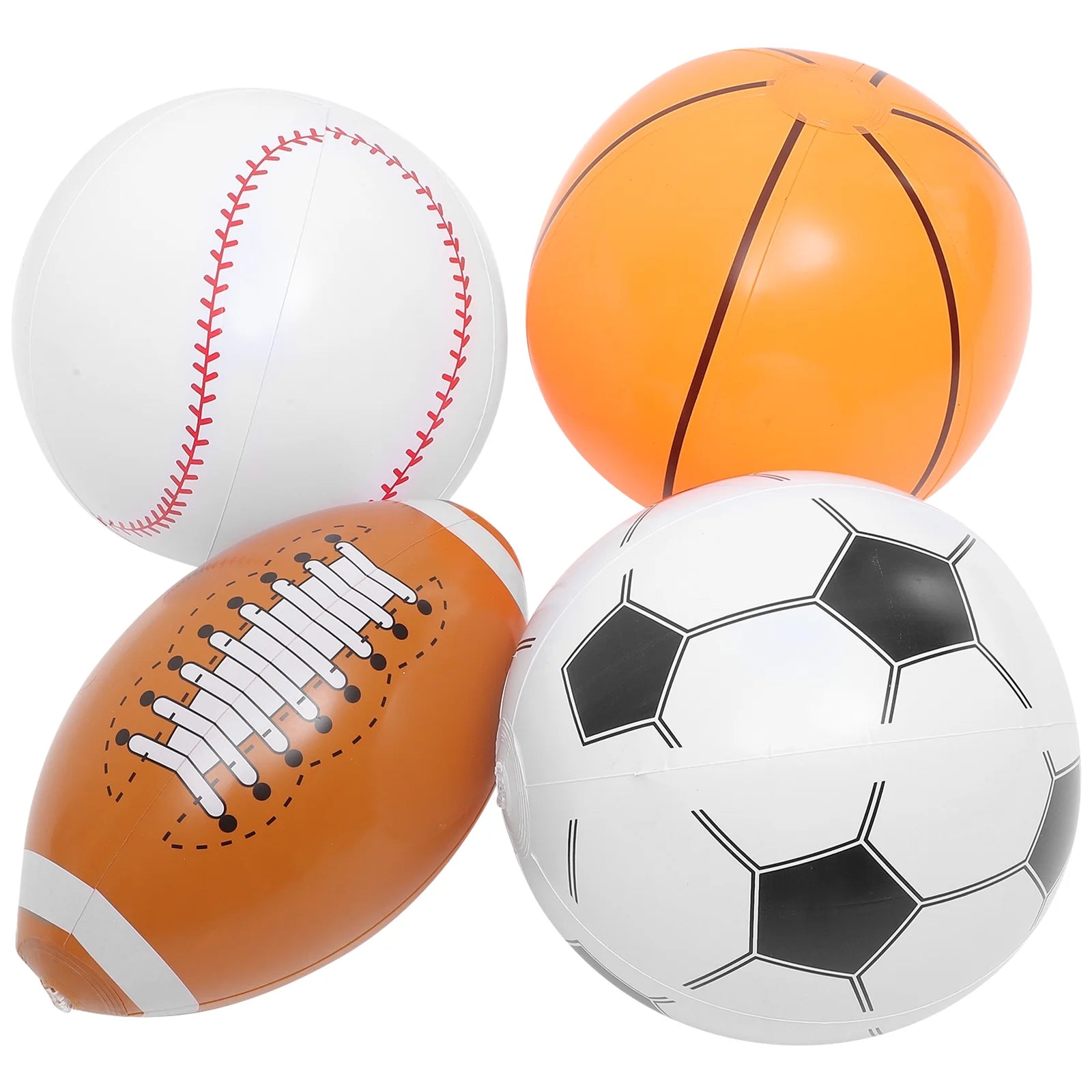 16 Pcs Inflatable Beach Ball Basketball Baseball Football Toys V16639