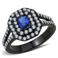 Stainless Steel Engagement Ring with Synthetic Glass Stone H531790