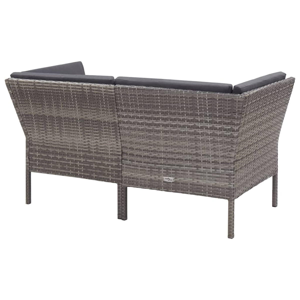6 Piece Outdoor Conversation Set Gray Poly Rattan Patio Sectional Set T1746