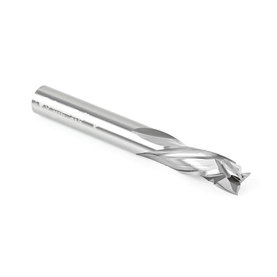 Solid Carbide Compression Spiral 3/8 Dia x 1 x 3/8 Shank x 3 inch Long CNC Router Bit E49113