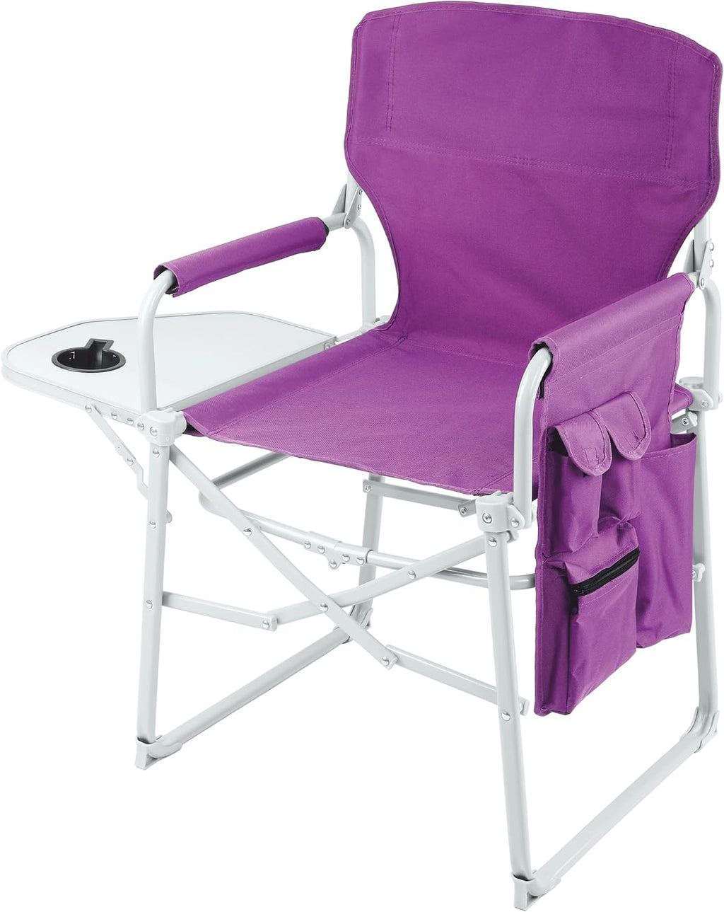 Steel Frame Director’s Chair with Attached Table Lightweight Folding Outdoor Chair C26523
