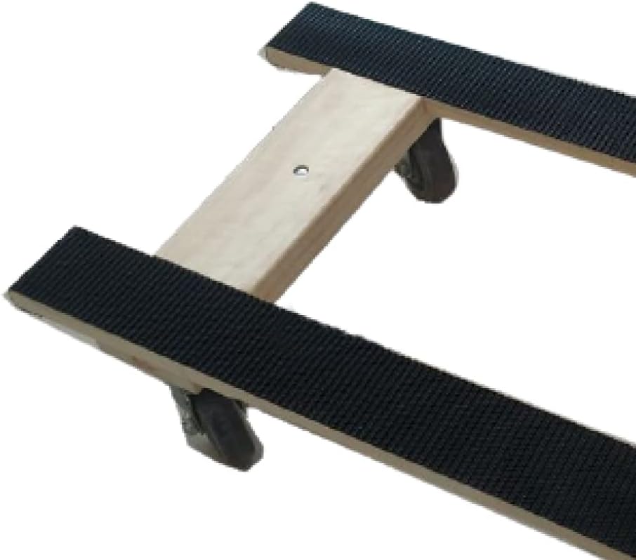 Heavy Duty American Oak Furniture Dolly 4 Wheels with Full Length Rubber Tread Dual Rail 18 X 30 with 4 Inch CASTERS T1052