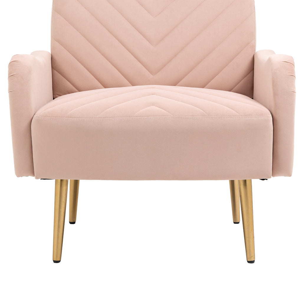 Velvet Single Sofa Chair with Rose Golden Metal Legs Q620