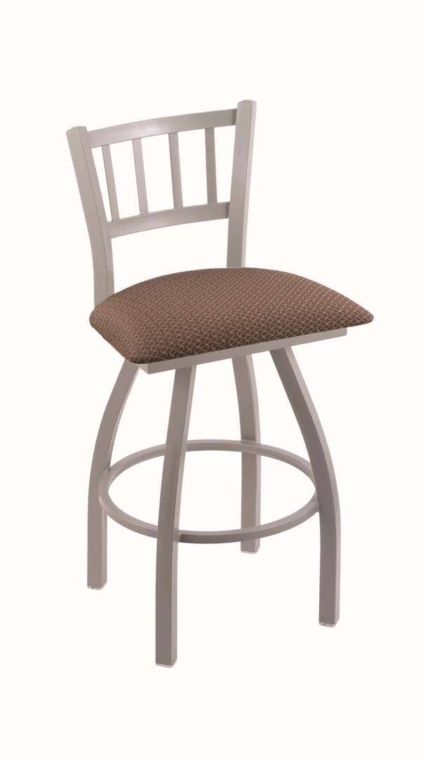 Anodized Nickel Swivel Stool with Willow Seat I960042