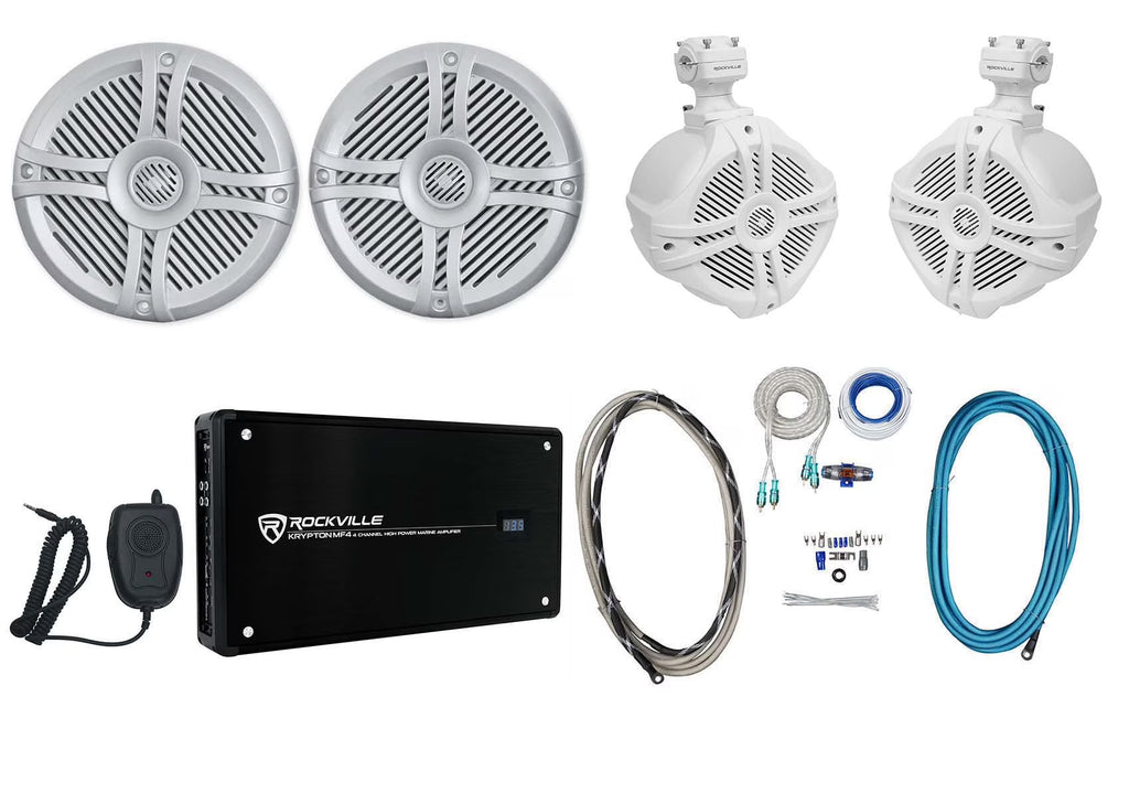 6.5" 800w Marine Boat Speakers with Amp and Wire Kit I1343