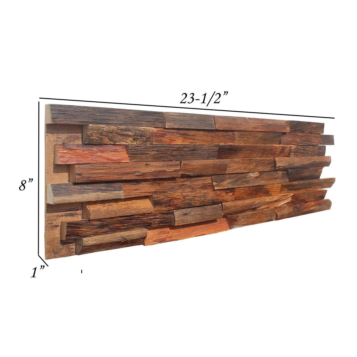 3D Mixed Brown Natural Solid Barn Wood Panels 10.40 sqft per Box G5199