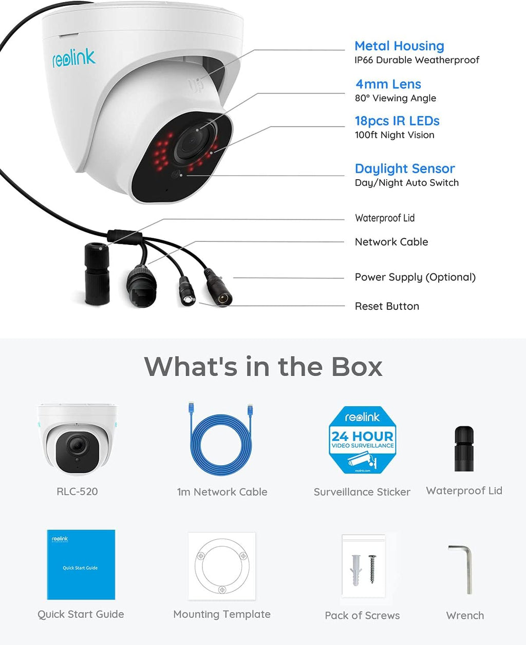 5MP PoE Dome Security Cameras (Pack of 2) X370984