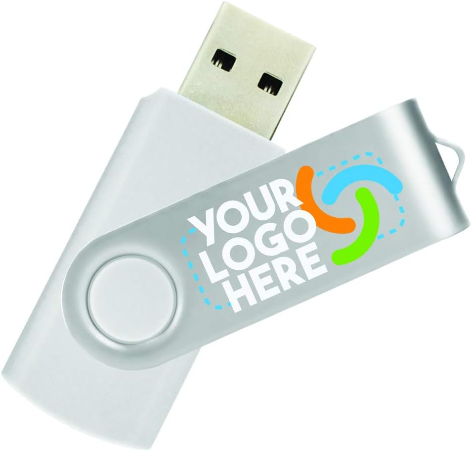 Blue Body/Silver Clip 500 Pack Custom USB Flash Drives G89608