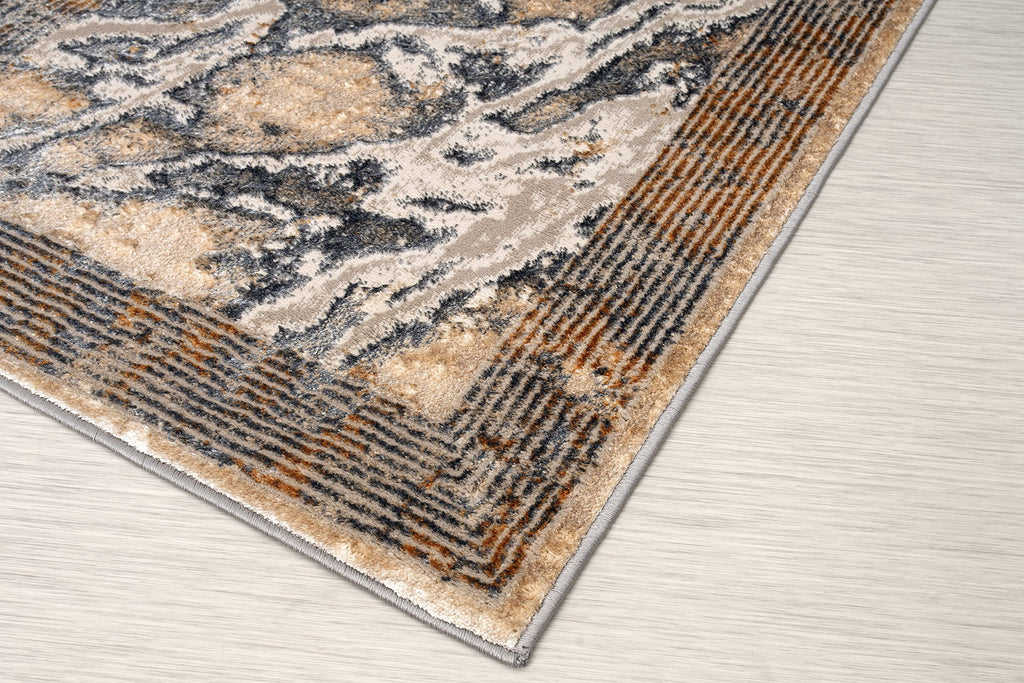 Silver Beige Grey Marble Pattern Area Rug 5x8 H441026