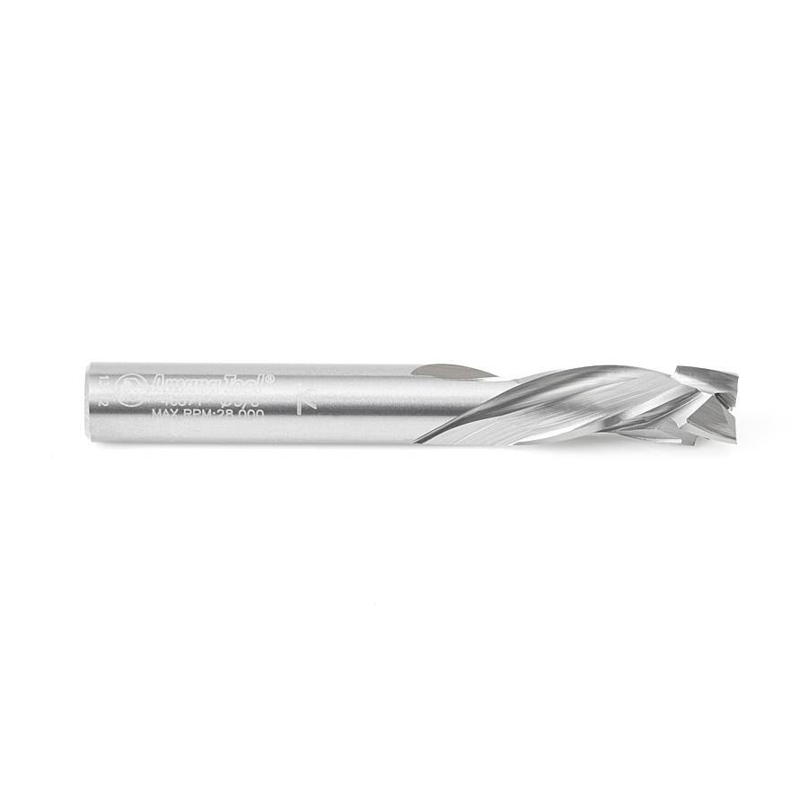 Solid Carbide Compression Spiral 3/8 Dia x 1 x 3/8 Shank x 3 inch Long CNC Router Bit E49113