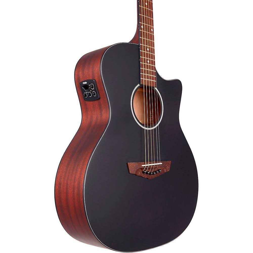 Matte Black Cutaway Orchestra Acoustic-Electric Guitar Y1916