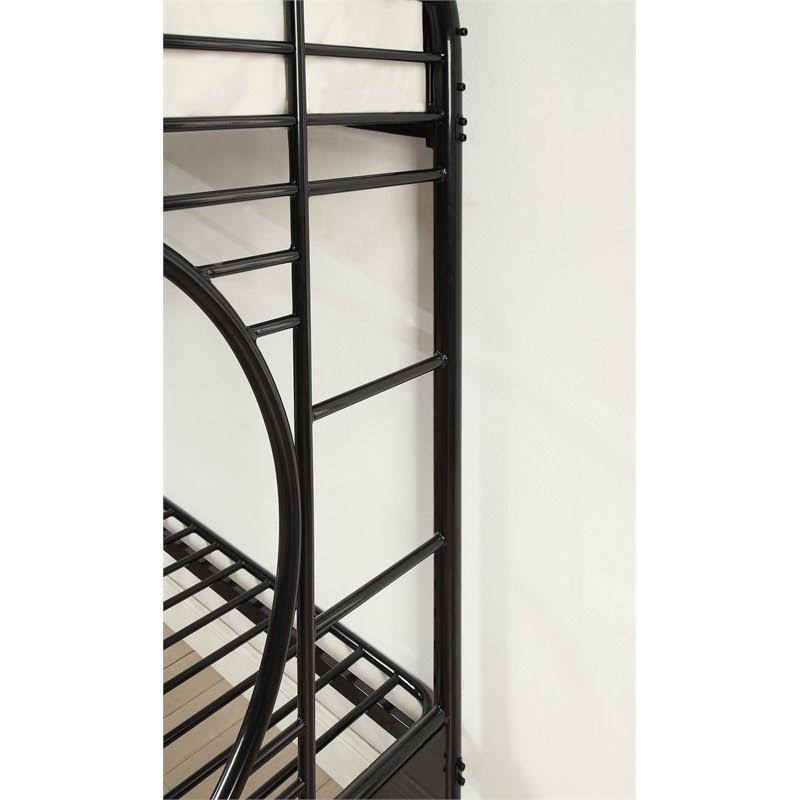 Black Metal Twin Over Futon Bunk Bed J551