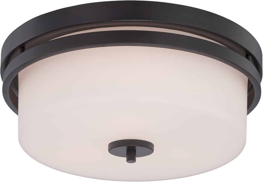 Two Light Vanity with Etched Opal Glass Polished Nickel Fixture O693