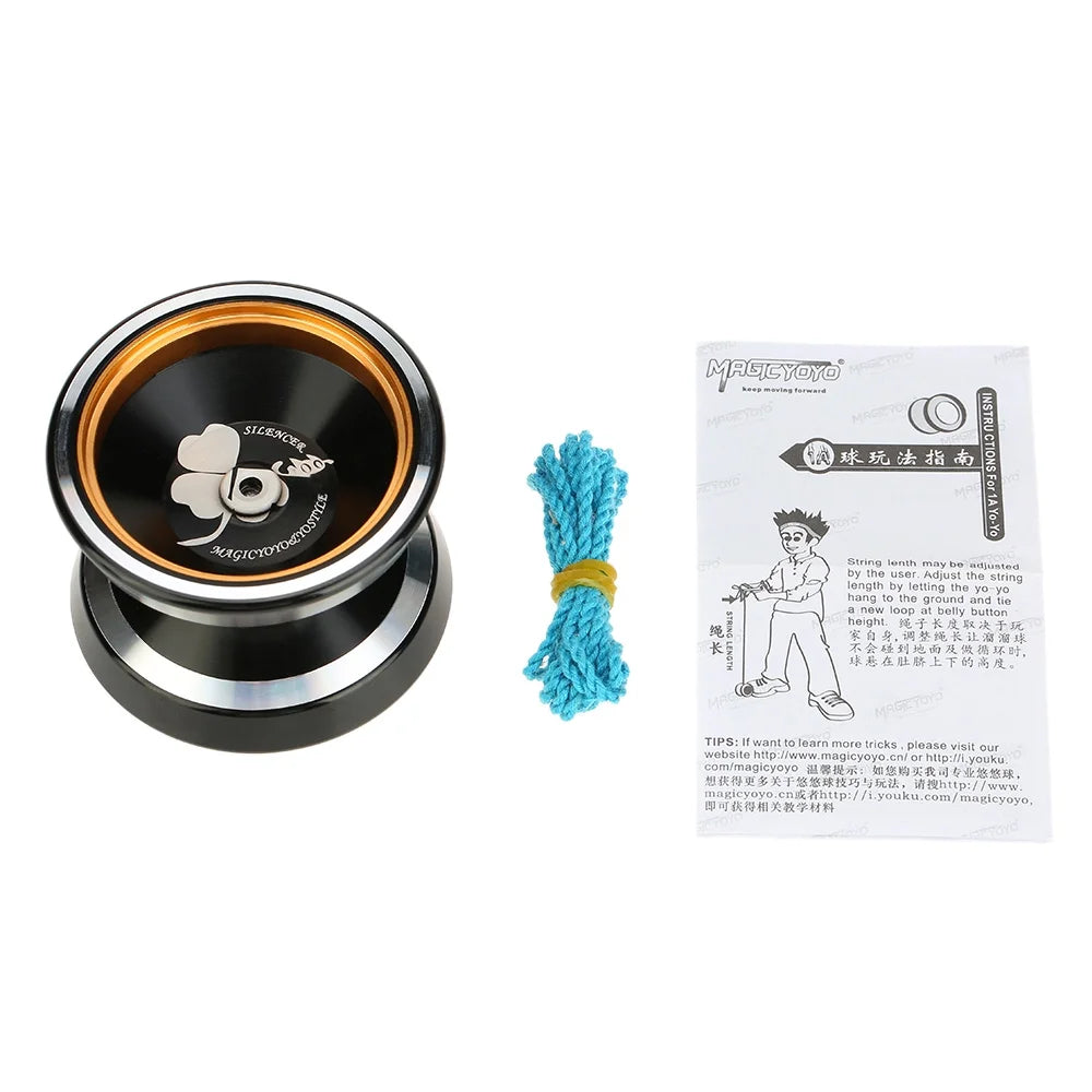 Black Aluminum Alloy Yo-yo with Spinning String C355