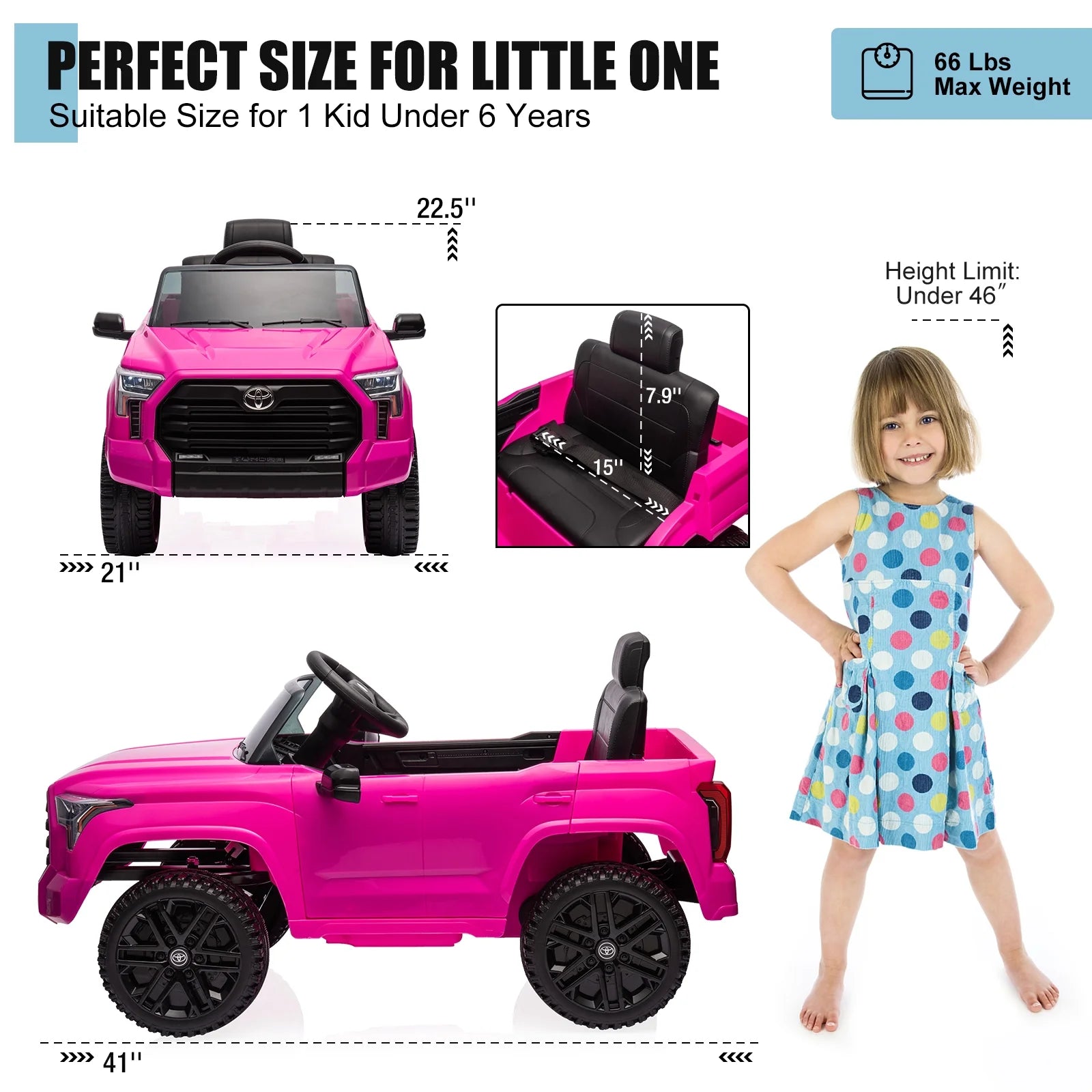 Rose Red Battery Powered Ride On Car with Parent Remote Control E781