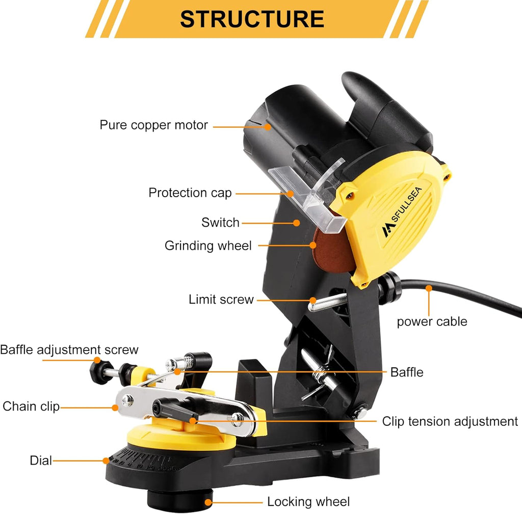 Electric Chainsaw Sharpener Grinder Vise Mount 110V Pack of 2 O34831