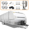 RV Trailer Cover 300D Waterproof Windproof Anti-UV for 24'-27' RV with Jack Cover U478225