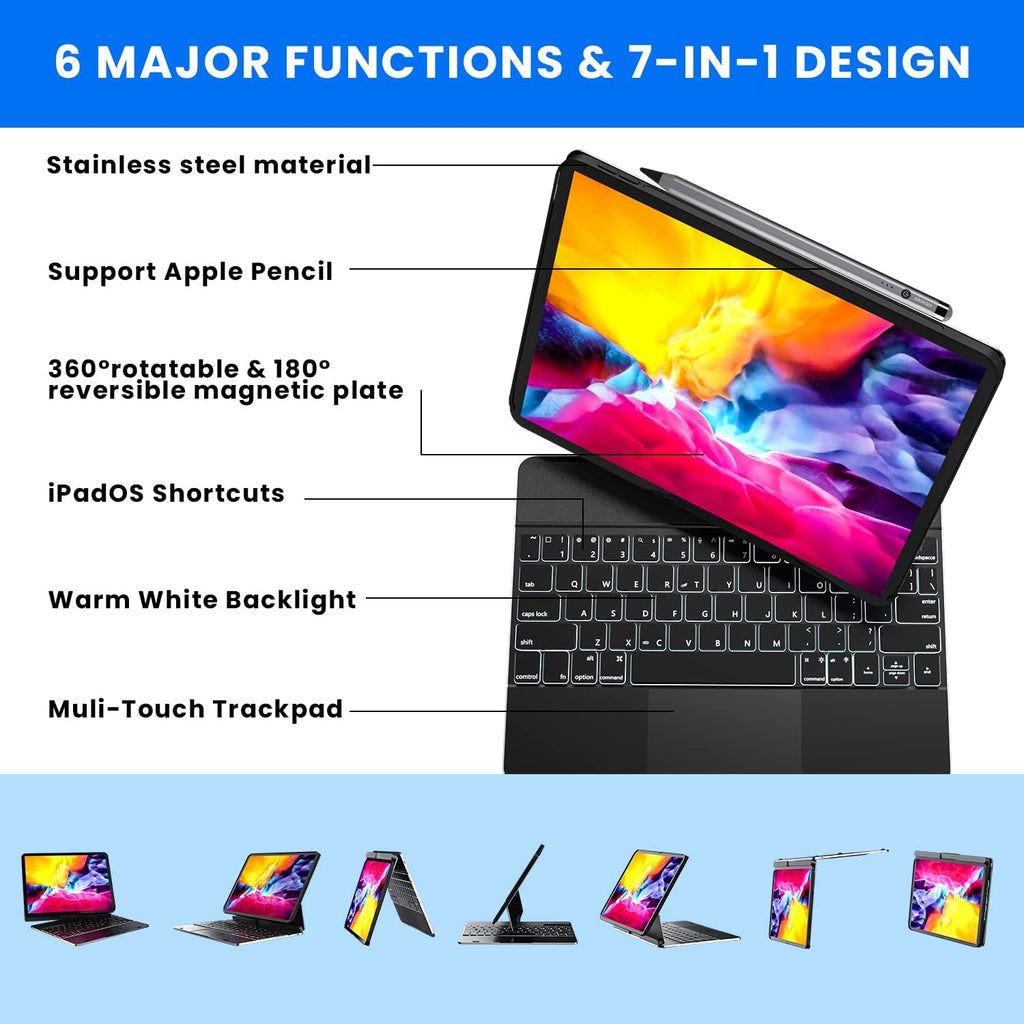 Black Aluminum Alloy Keyboard Case for iPad Air 4th Generation H7063
