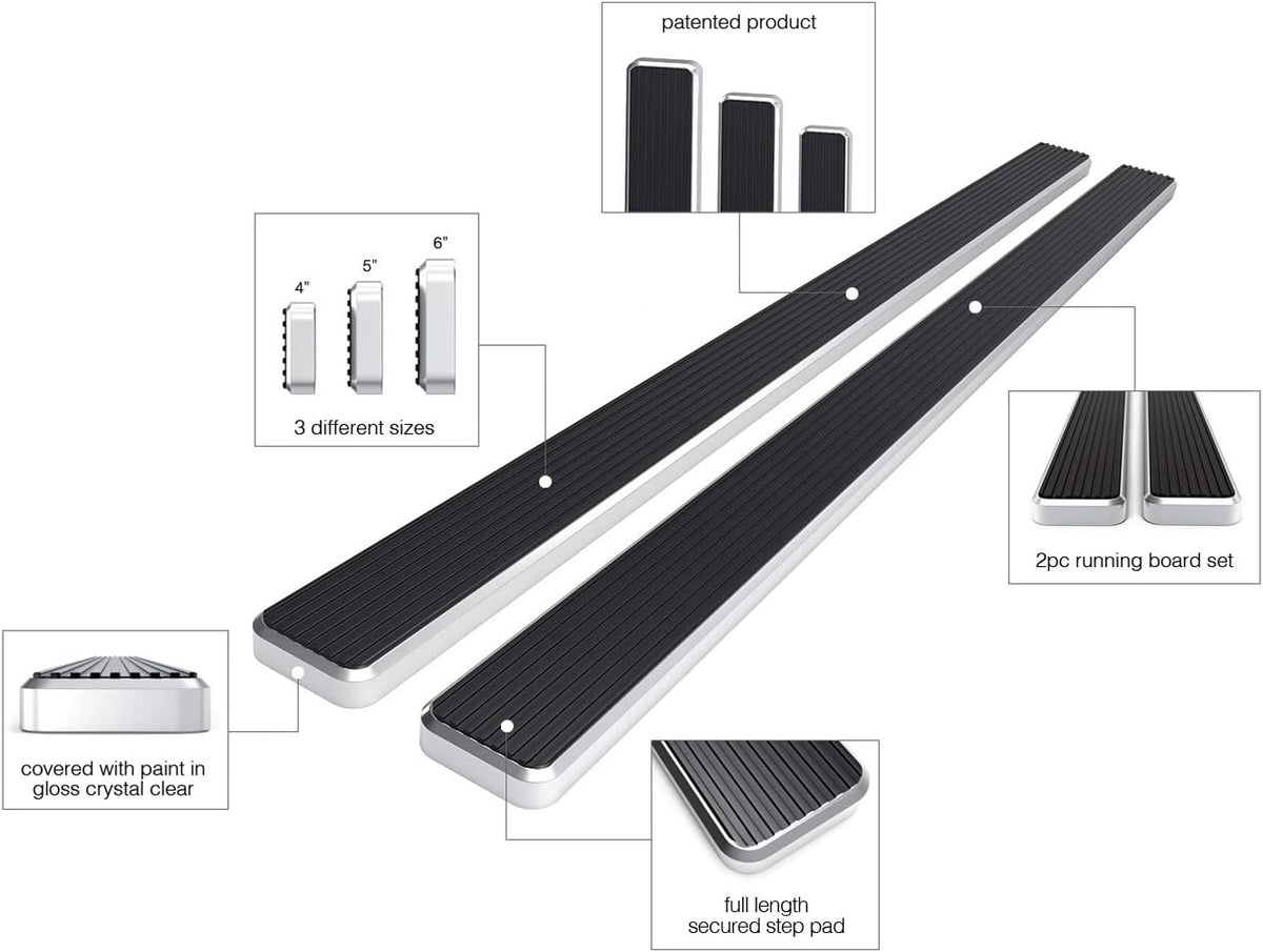 4in Running Boards for Chevy Colorado GMC Canyon Crew Cab Q155