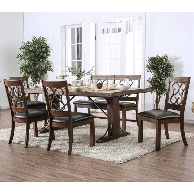 Faux Leather Dining Chair in Walnut (Set of 2) L69528