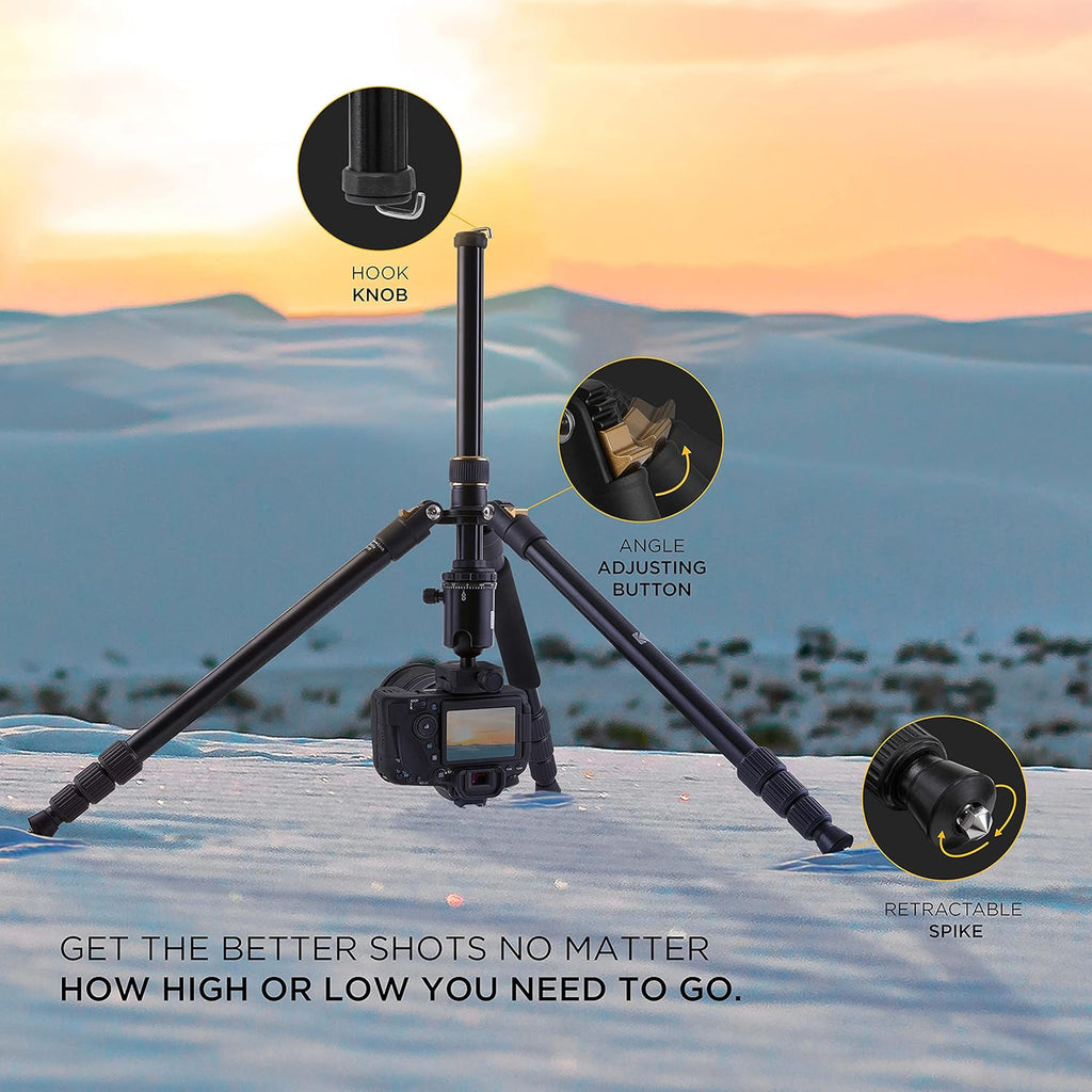 63” Tripod & Monopod with 360° Ball Head Aluminum Camera Stand A534987