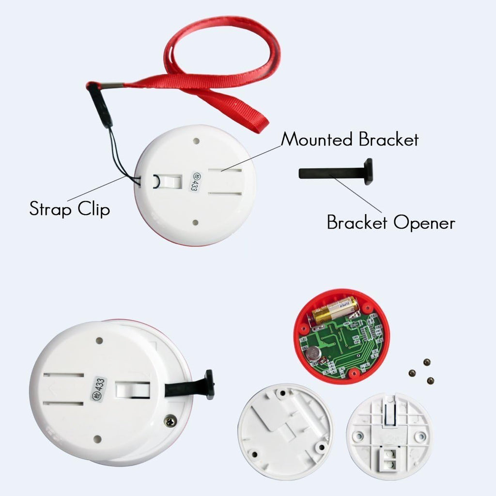 Wireless Calling System with 5 PCS Waterproof Call Buttons and 1PC Display Receiver D3713