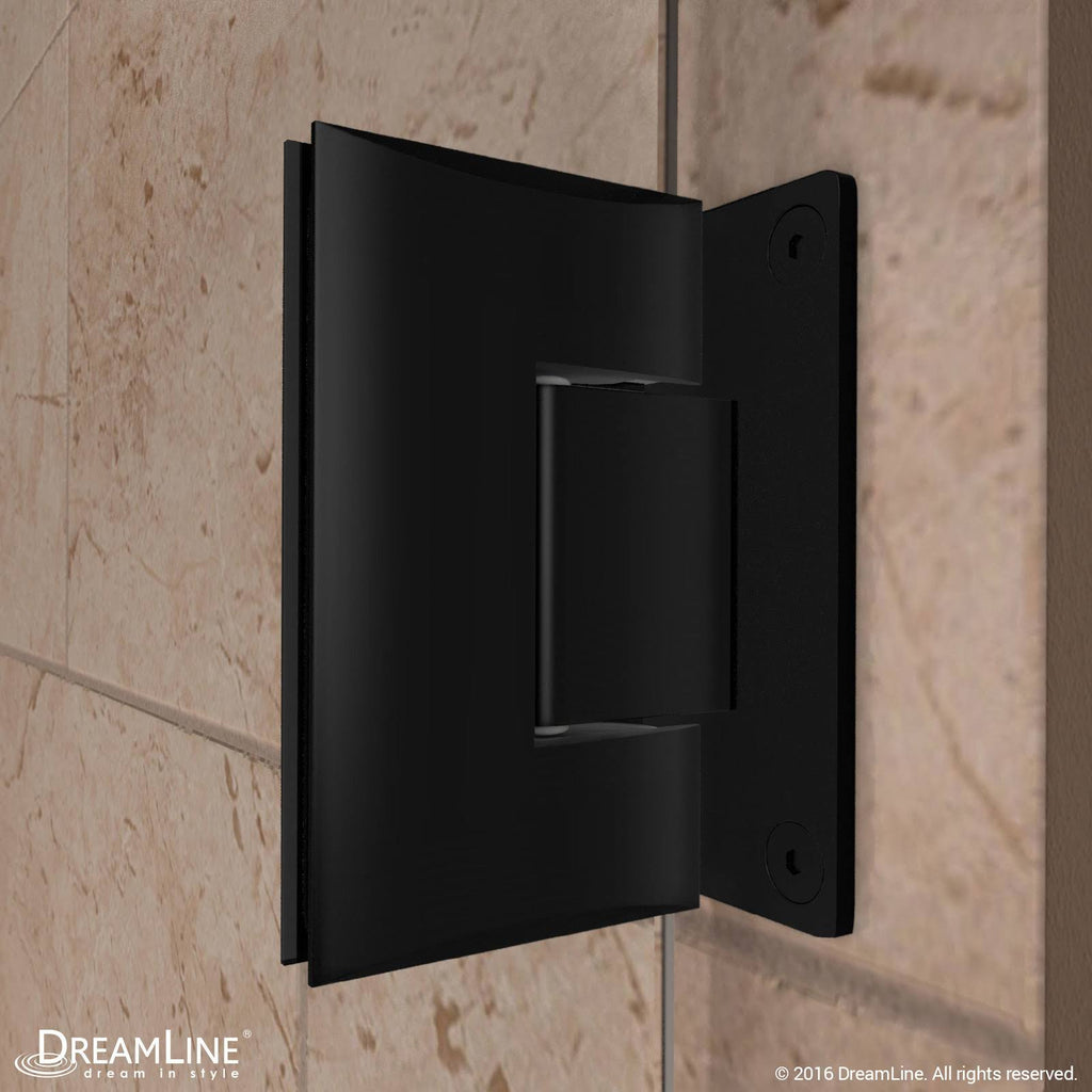 Satin Black Frameless Hinged Shower Door G59385