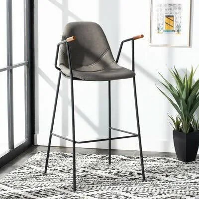 Ash Gray Upholstered Bar Stool W5212