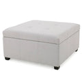 Light Gray Fabric Storage Ottoman O19698