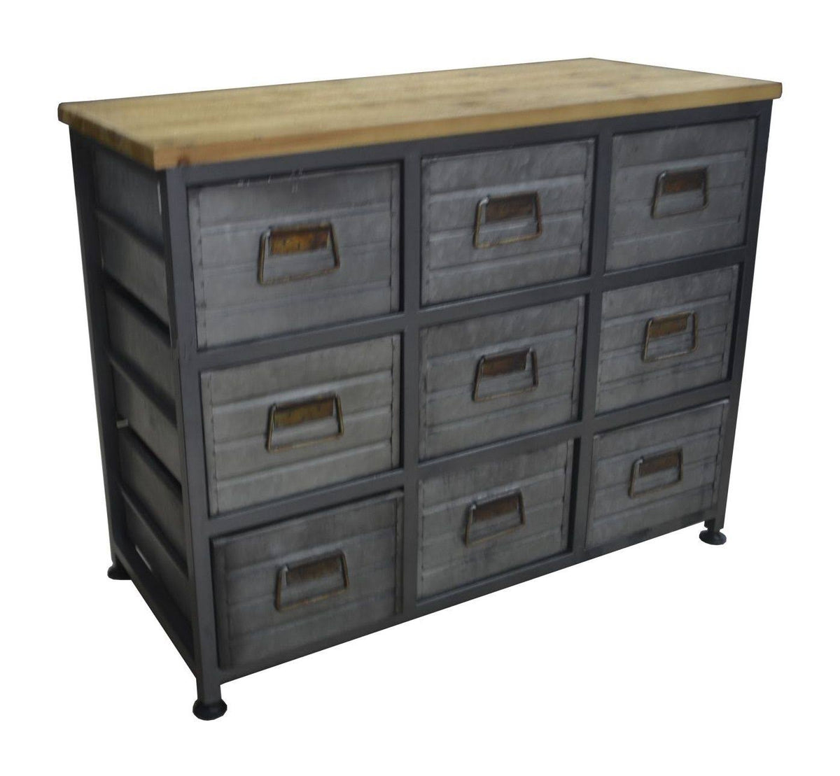 Gray and Brown Accent Cabinet with Solid Wood Top G659768