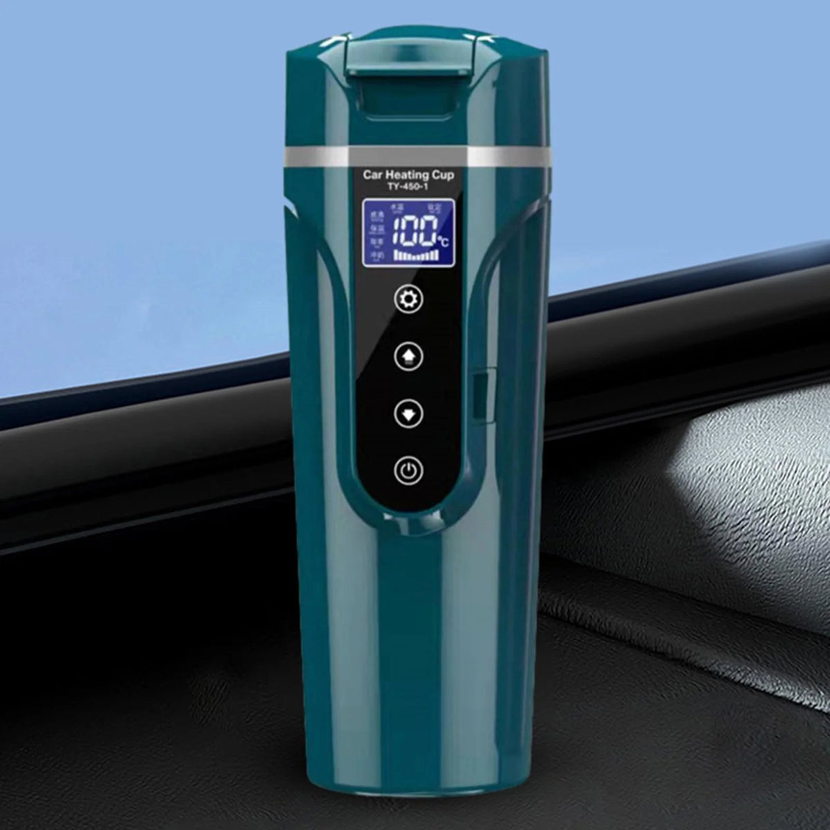 450ml 24V/12V Electric Travel Kettle Thermal Insulation Portable Cup Dark Green I407