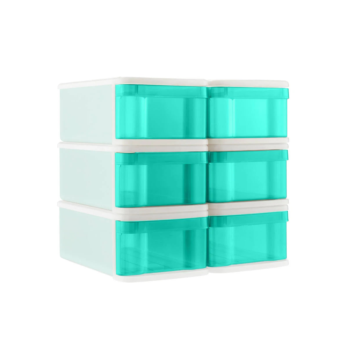 Case of 6 Small Tint Stacking Drawers Aqua T480189