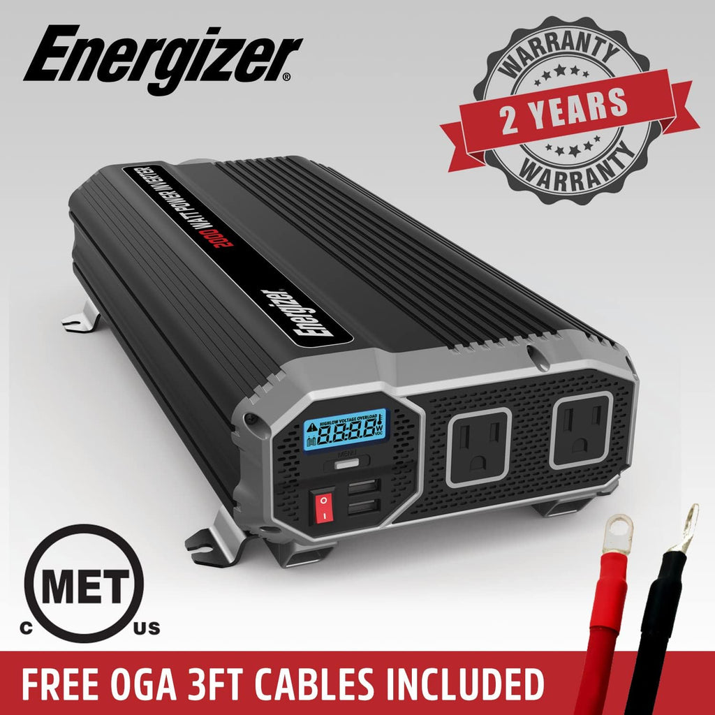 2000 Watts Power Inverter, 12v to 110v, Two AC Outlets, Two USB Ports, DC to AC Converter S3044
