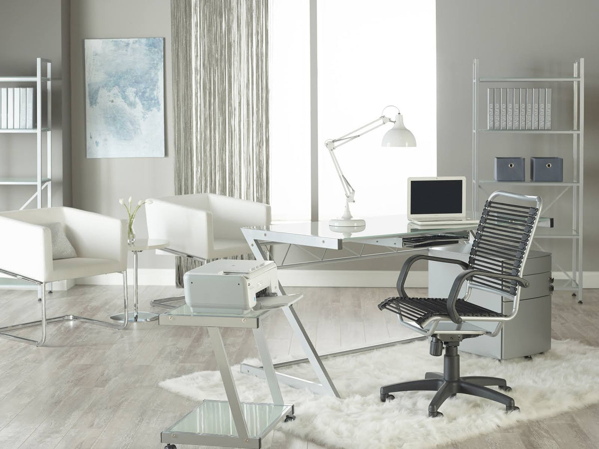 White Marble Brushed Stainless Steel Side Table F941864
