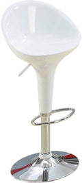 White Chrome Adjustable Swivel Stool Set of 2 N3793