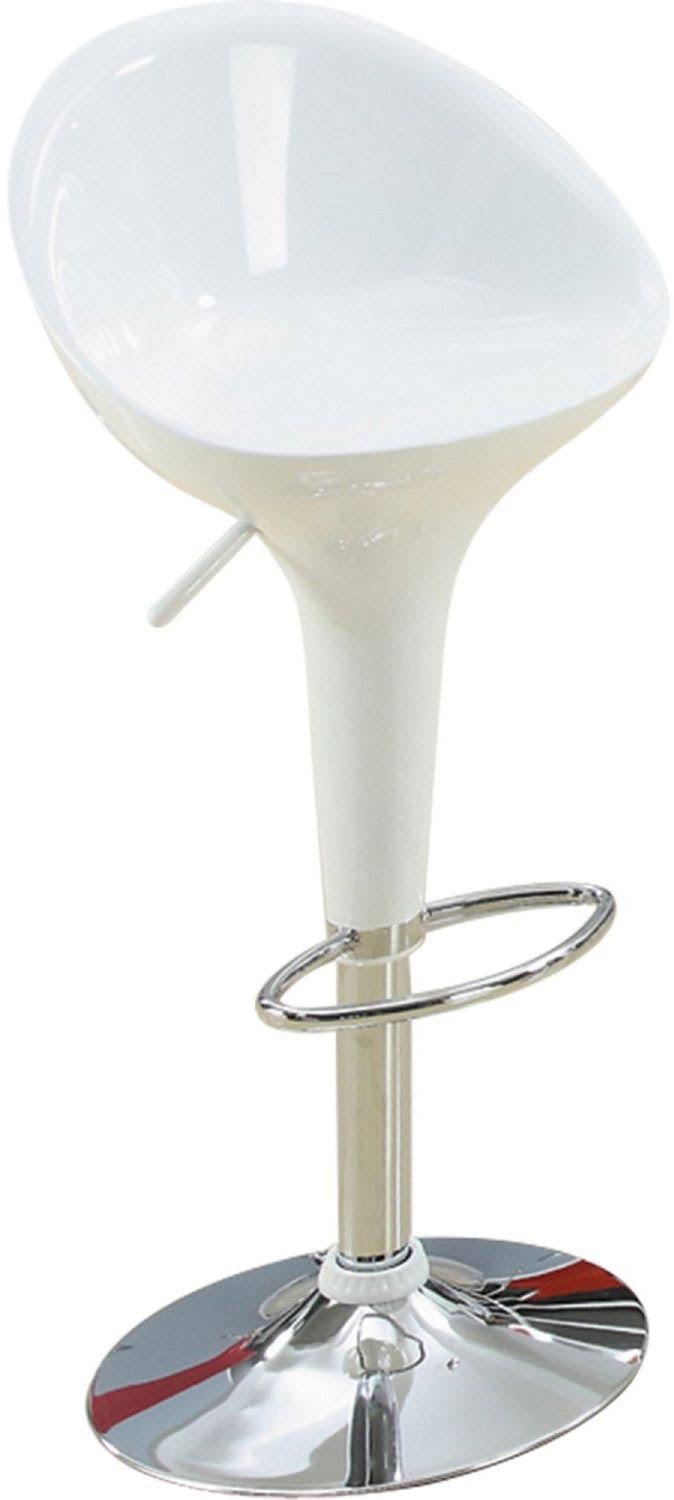 White Chrome Adjustable Swivel Stool Set of 2 N3793