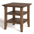 Rustic Square Pine Wood End Table Y83946