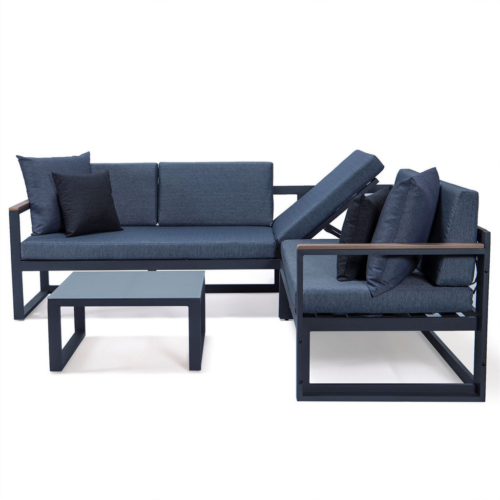 Black 3 Piece Outdoor Aluminum Sectional E392512