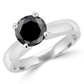 Black Diamond Engagement Ring in 14K White Gold S46933