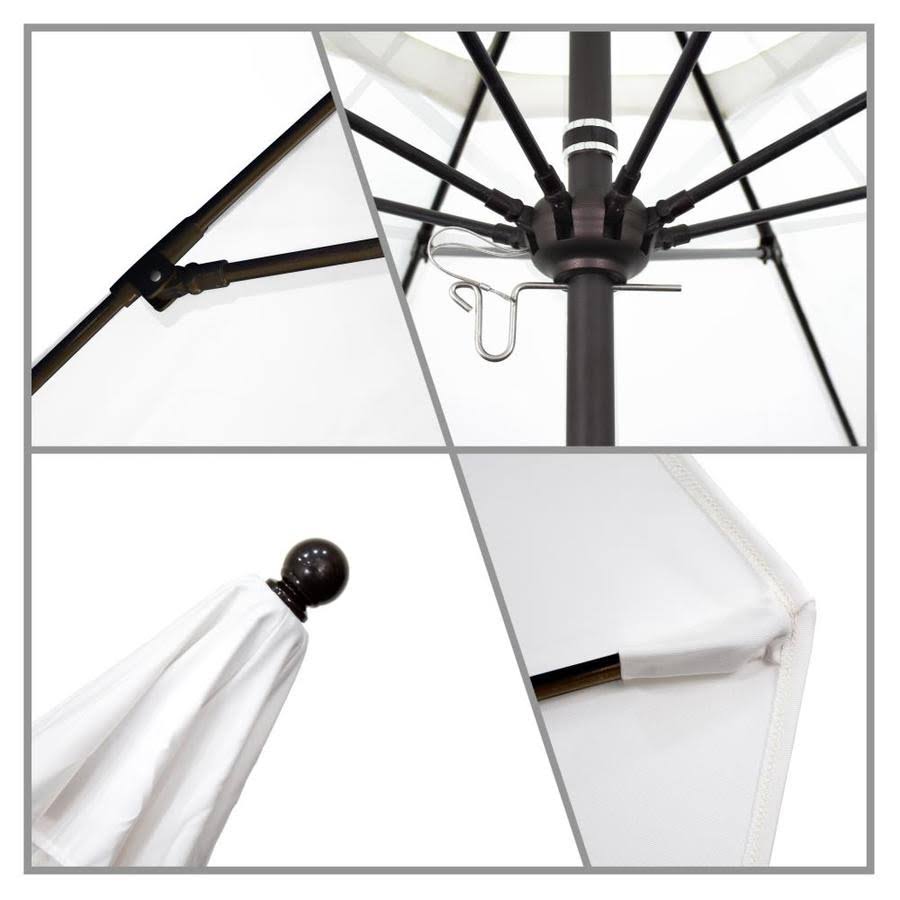 7.5& Fiberglass Market Umbrella White Bronze Olefin K3270