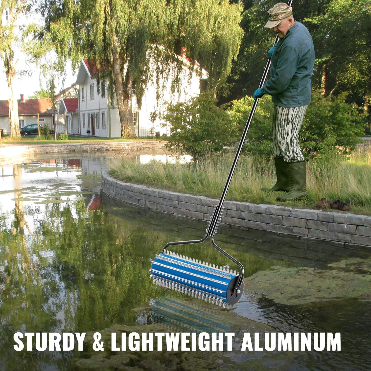 12 ft Lake Weed Rake with Extension Pole and Rope O960040