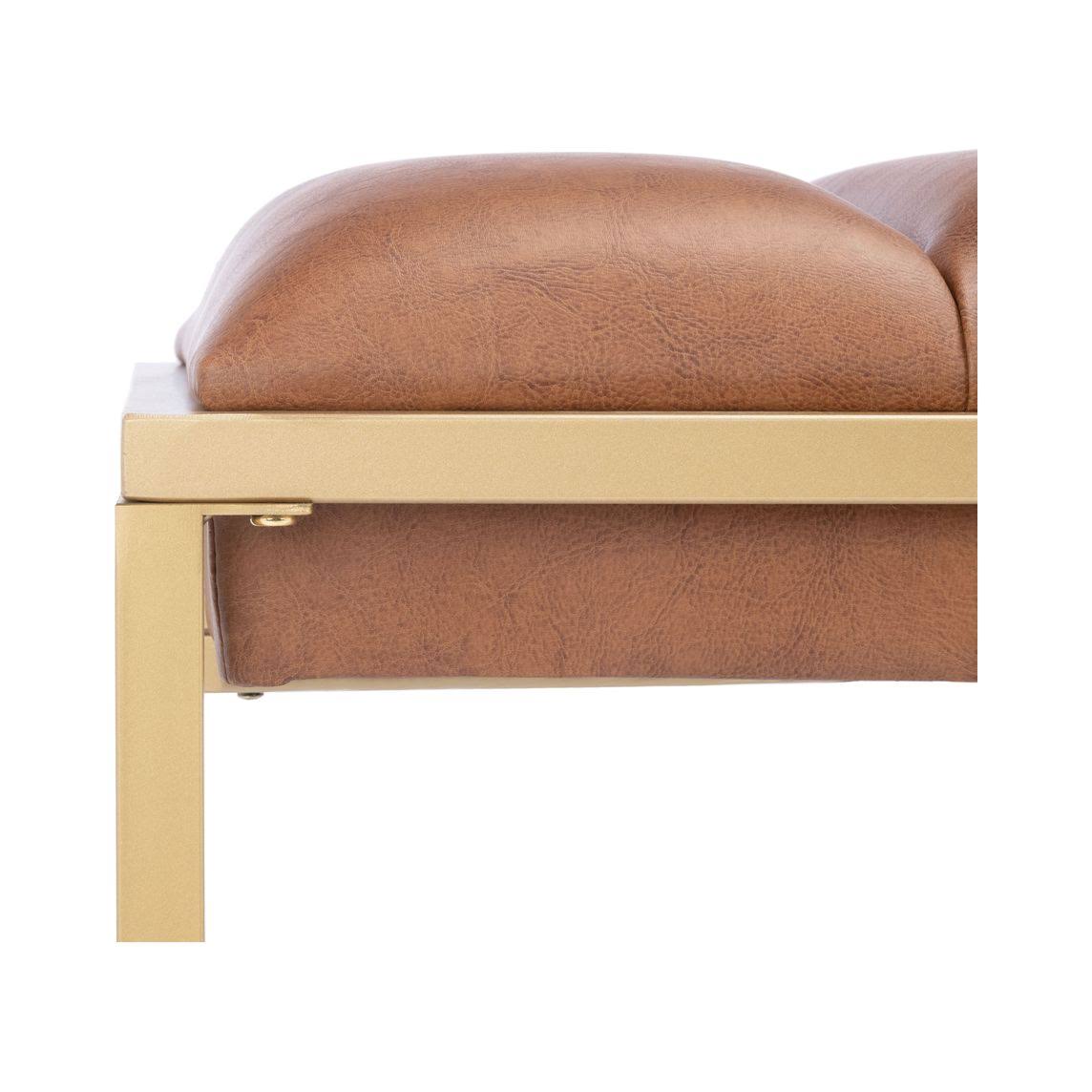Brown Channel Tufted Bench V9455