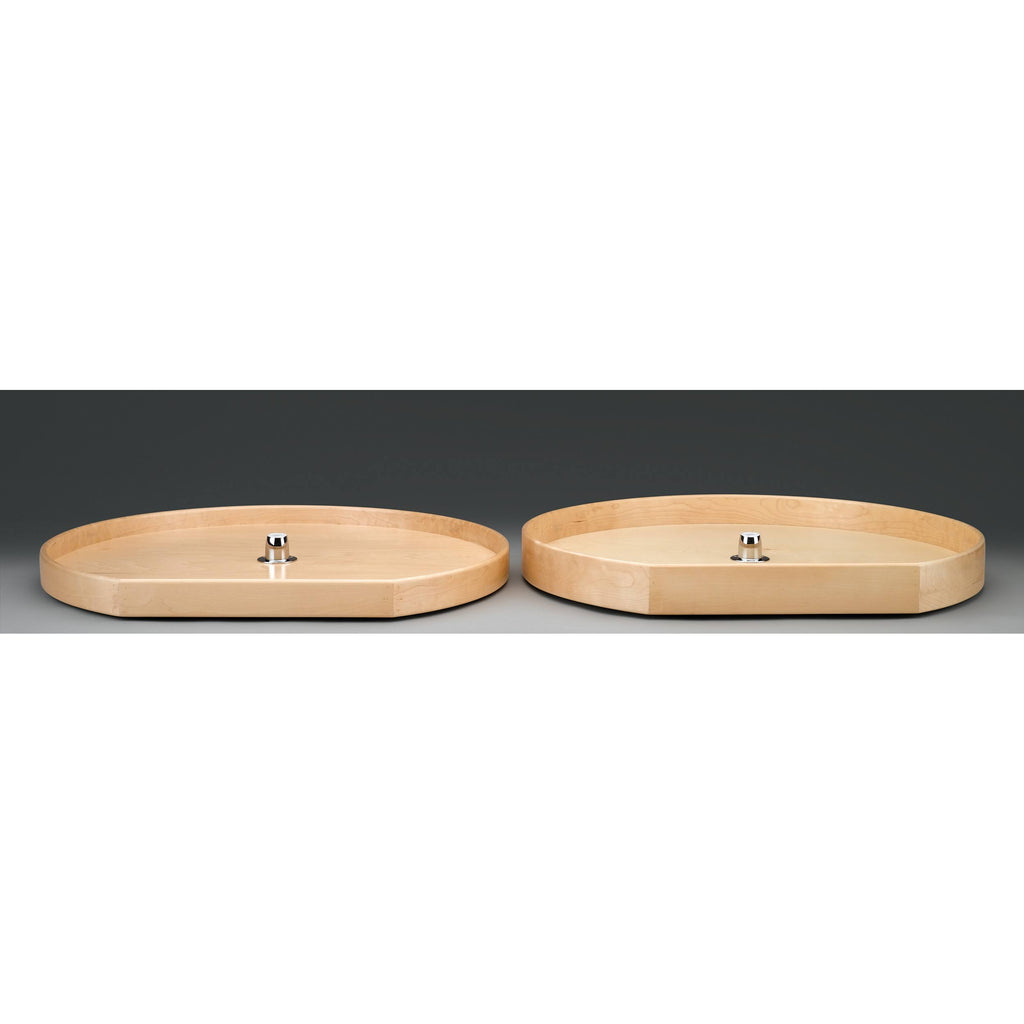 32x22 Natural Wood Kidney Lazy Susan M7018