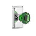 Crystal Emerald Glass Door Knob in Bright Chrome S692296