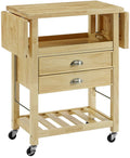 Double Drop Leaf Kitchen Cart Natural N415