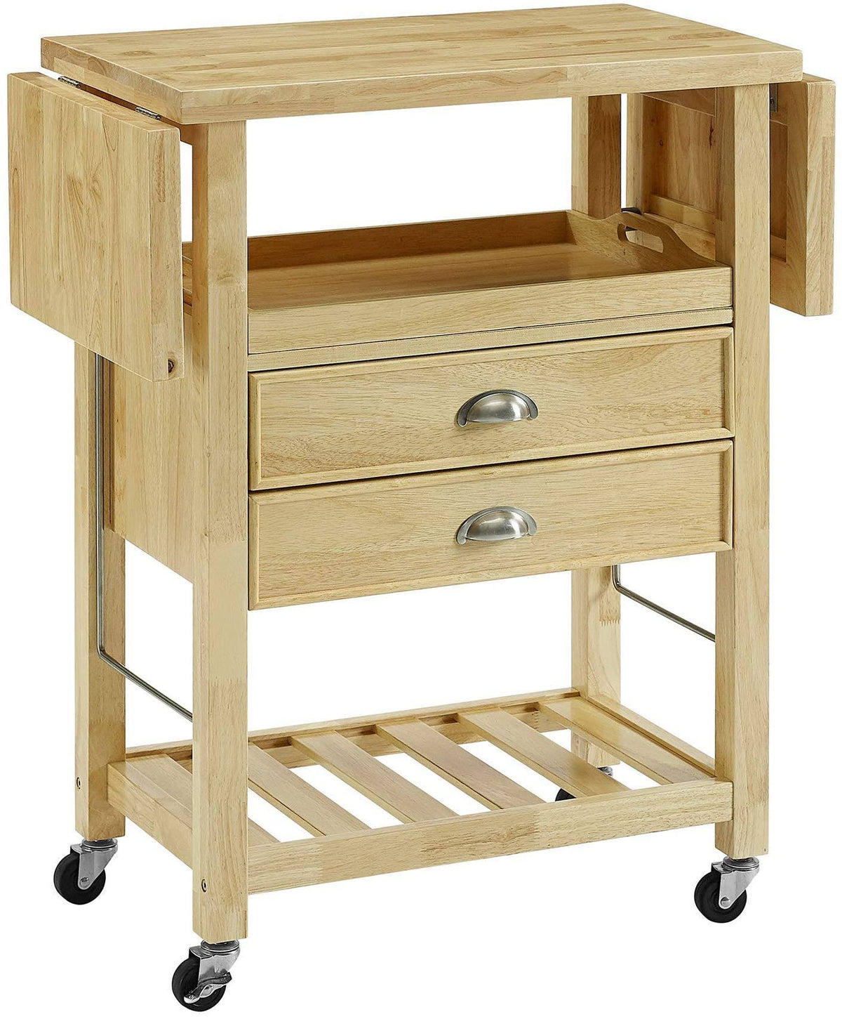Double Drop Leaf Kitchen Cart Natural N415