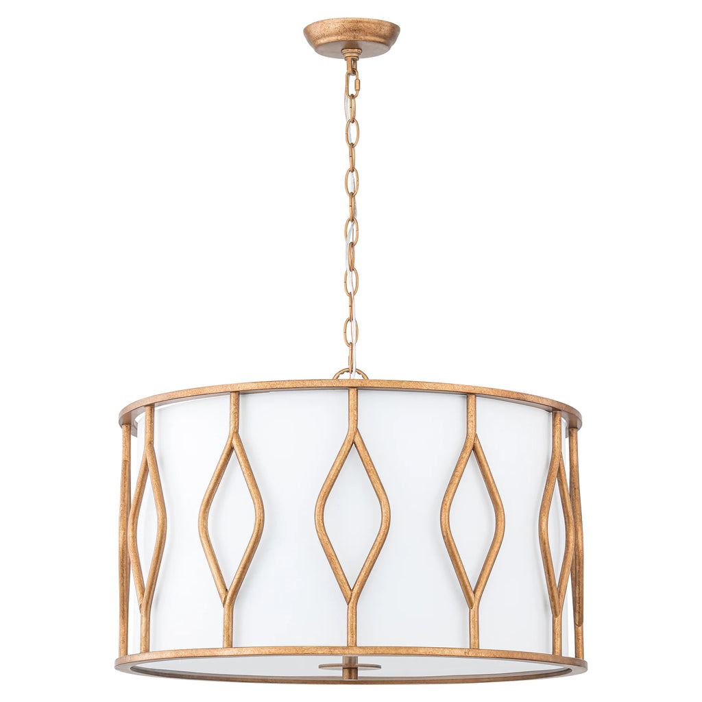 4-Light Dimmable Drum Industrial Chandelier V776