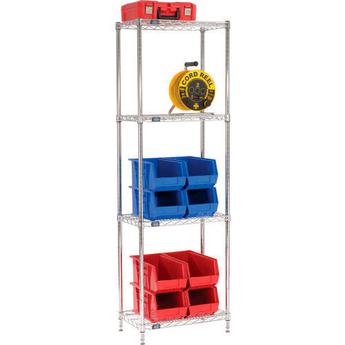 Chrome Wire Shelving Starter 30x22W x 14x22D x 74x22H W653560