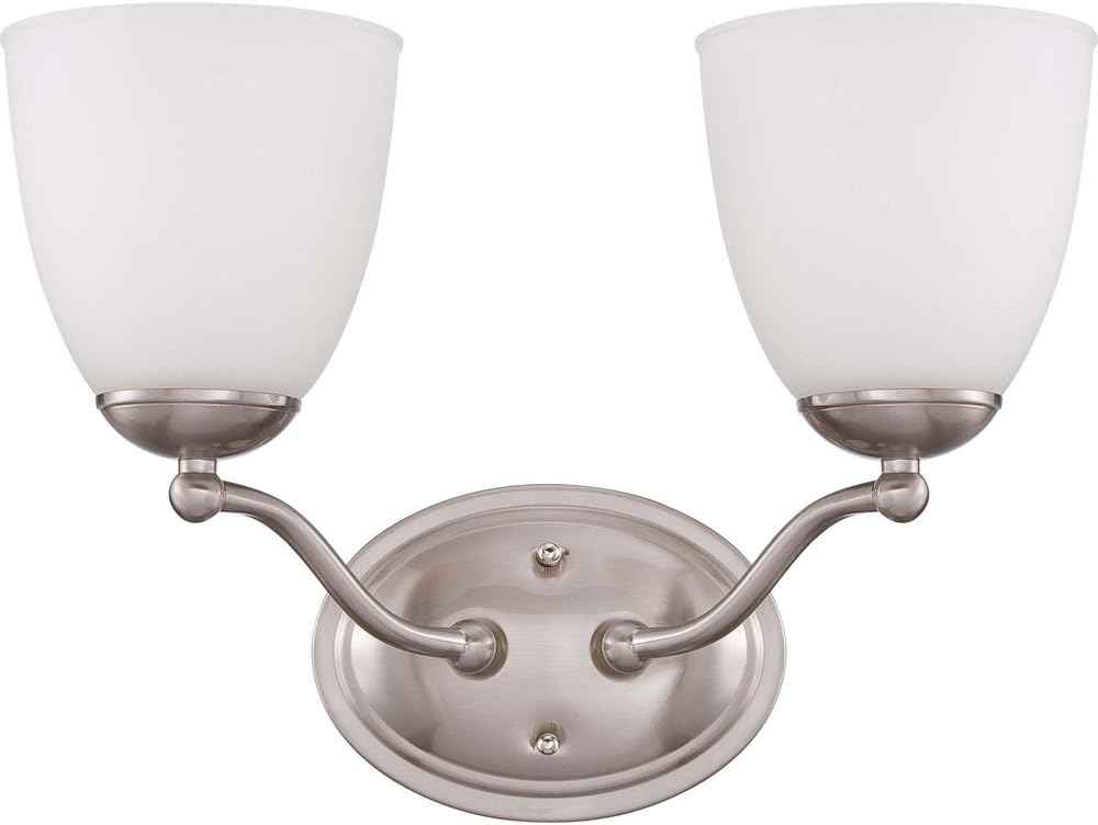 Frosted Glass Brushed Nickel Three Light Semi-Flush Dome Fixture V239572