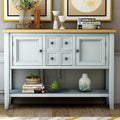 Solid Wood Console Table Lime White Brown I9949